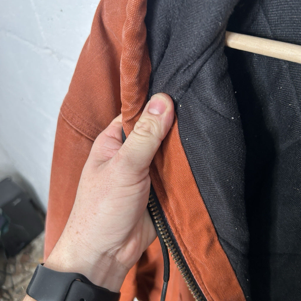 Y2K Carhartt Quilted Hooded Active Jacket “Red Orange” J130 RDO Mens 2XL