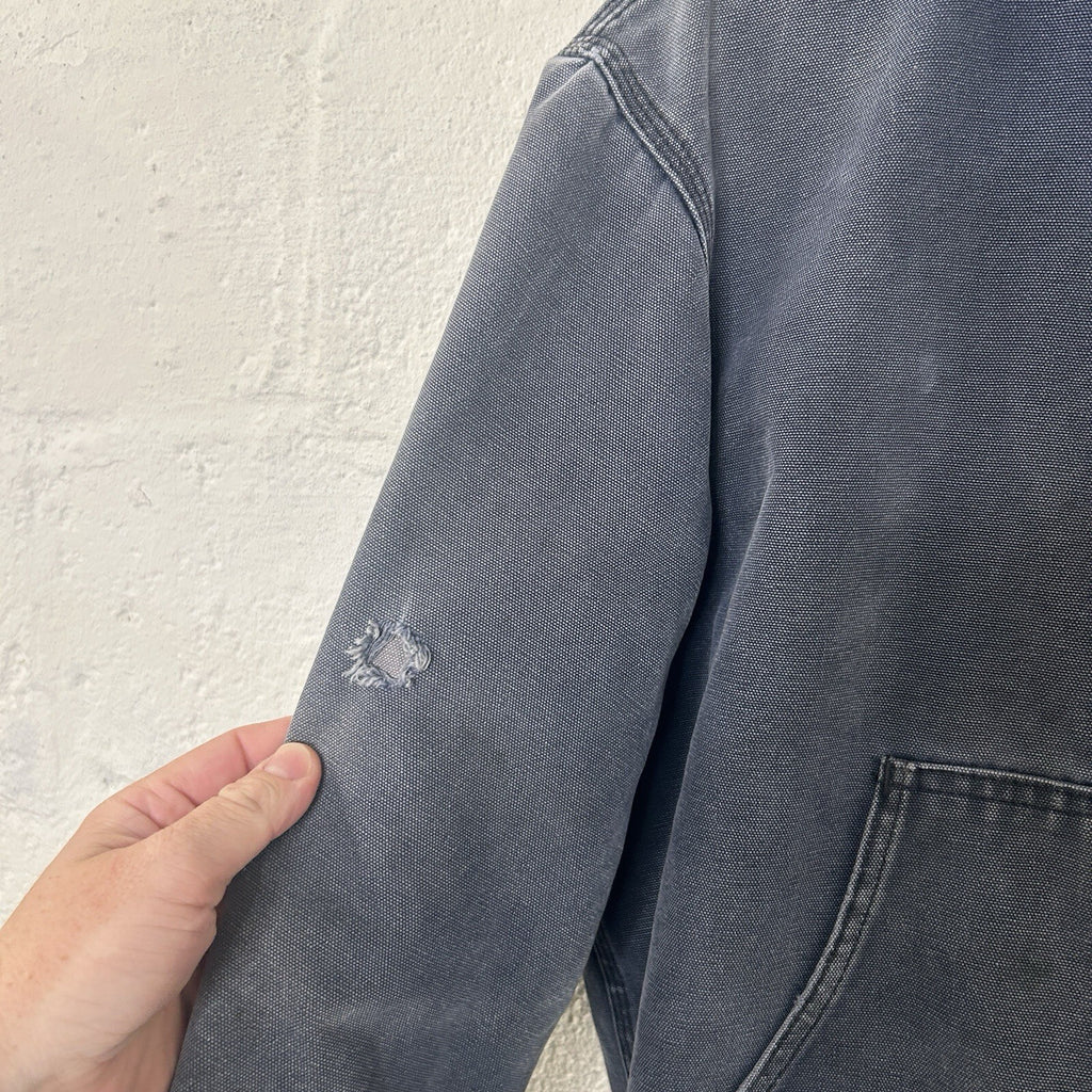 Vintage Faded Carhartt Hooded Active Jacket “Navy Blue” JQ283 Men’s Small