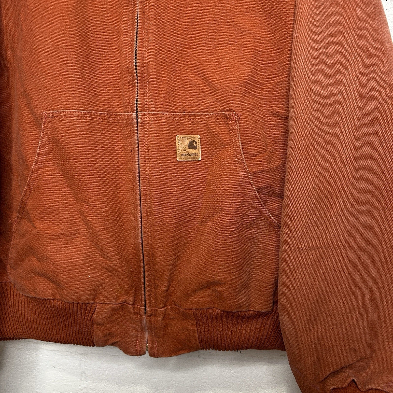 Y2K Carhartt Quilted Hooded Active Jacket “Red Orange” J130 RDO Mens 2XL