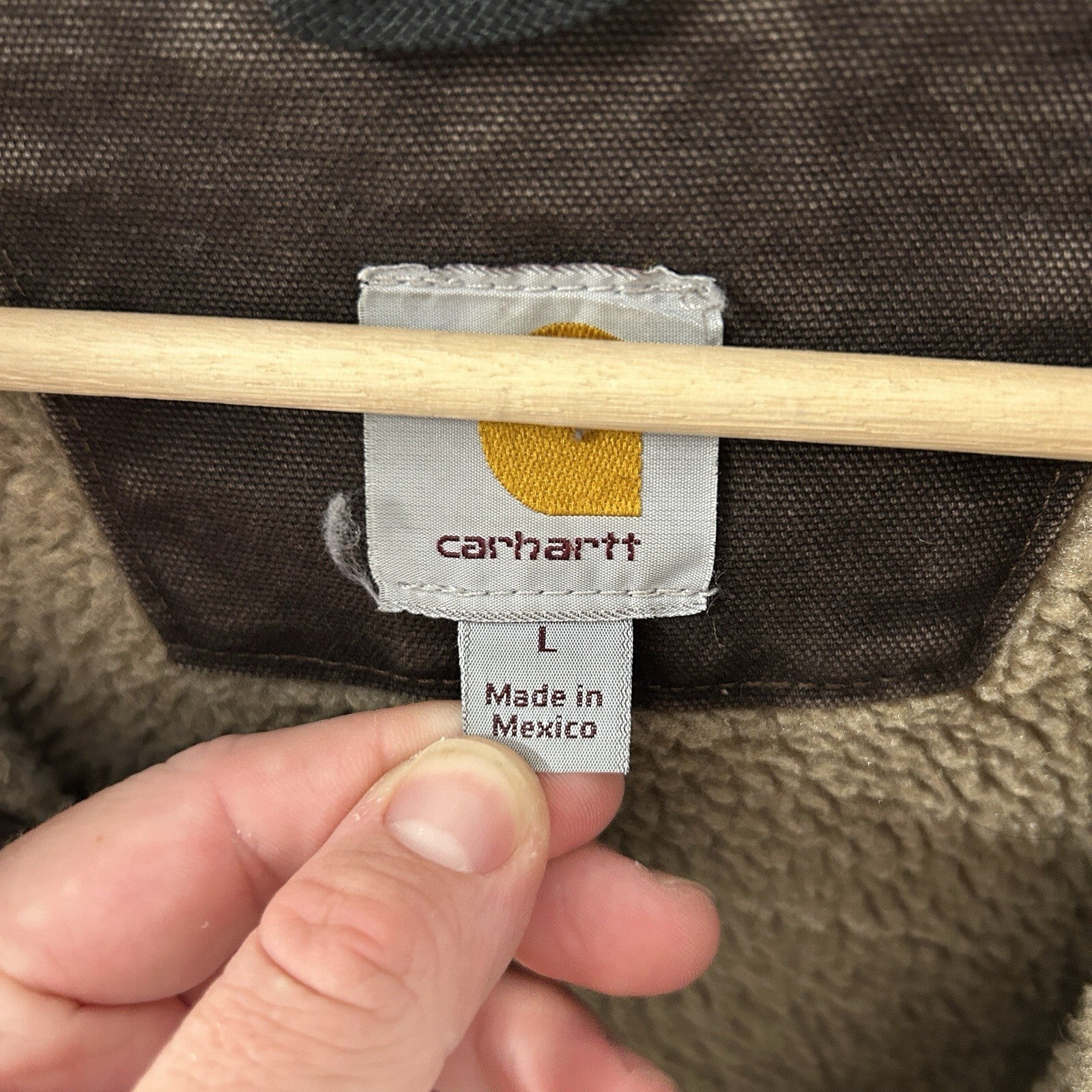 Faded Carhartt Sherpa-Lined Hooded Detroit Jacket “Dark Brown” J141 DKB Men’s L