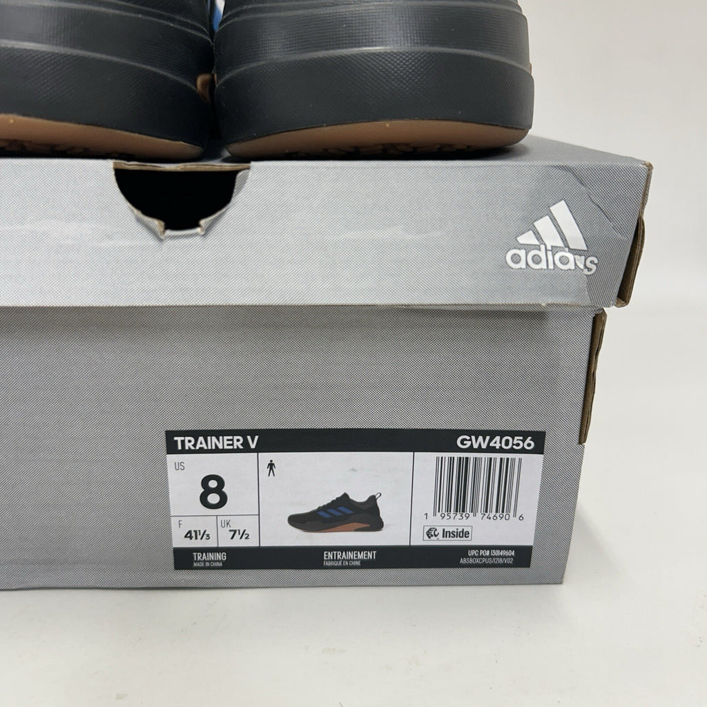 Adidas Trainer V “Black Pulse Blue Gum” Athletic Sneakers GW4056 Men’s 8 New