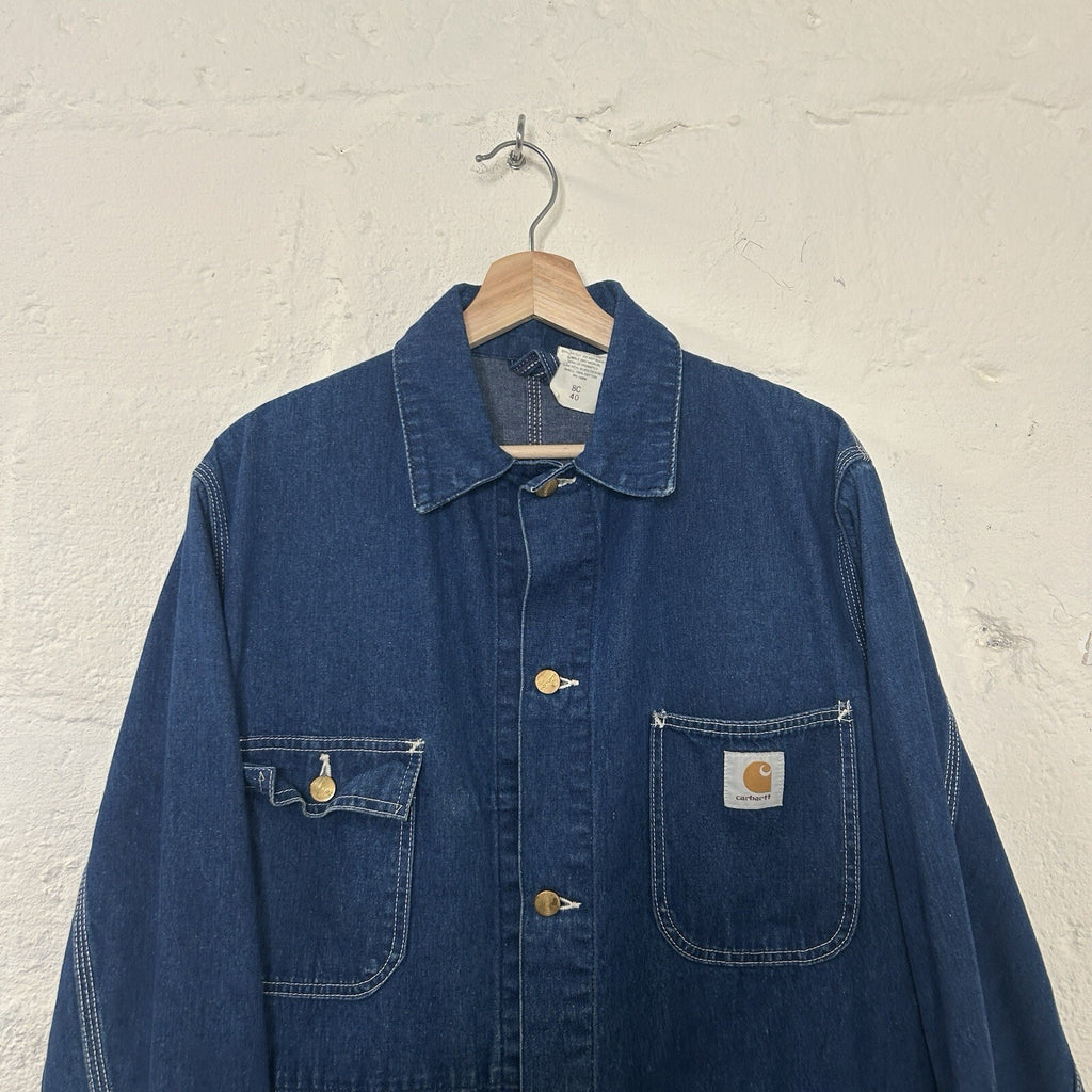 Vintage Carhartt Unlined Denim Chore Coat “Darkstone” 8C Union Men’s 40/Small