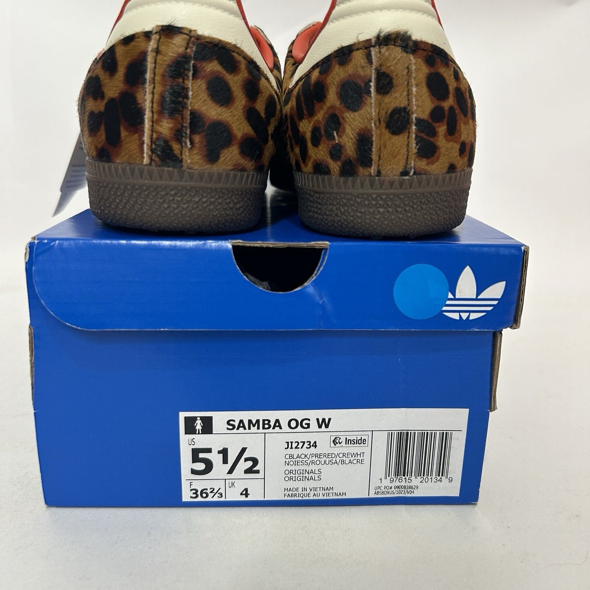 adidas Samba OG WMNS Leopard - “Preloved Red” JI2734 Women's 5.5 New