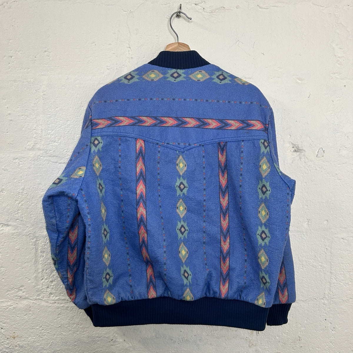 Vintage Saddle King Western Thermal-Lined Aztec Southwest Jacket “Blue” Men’s L