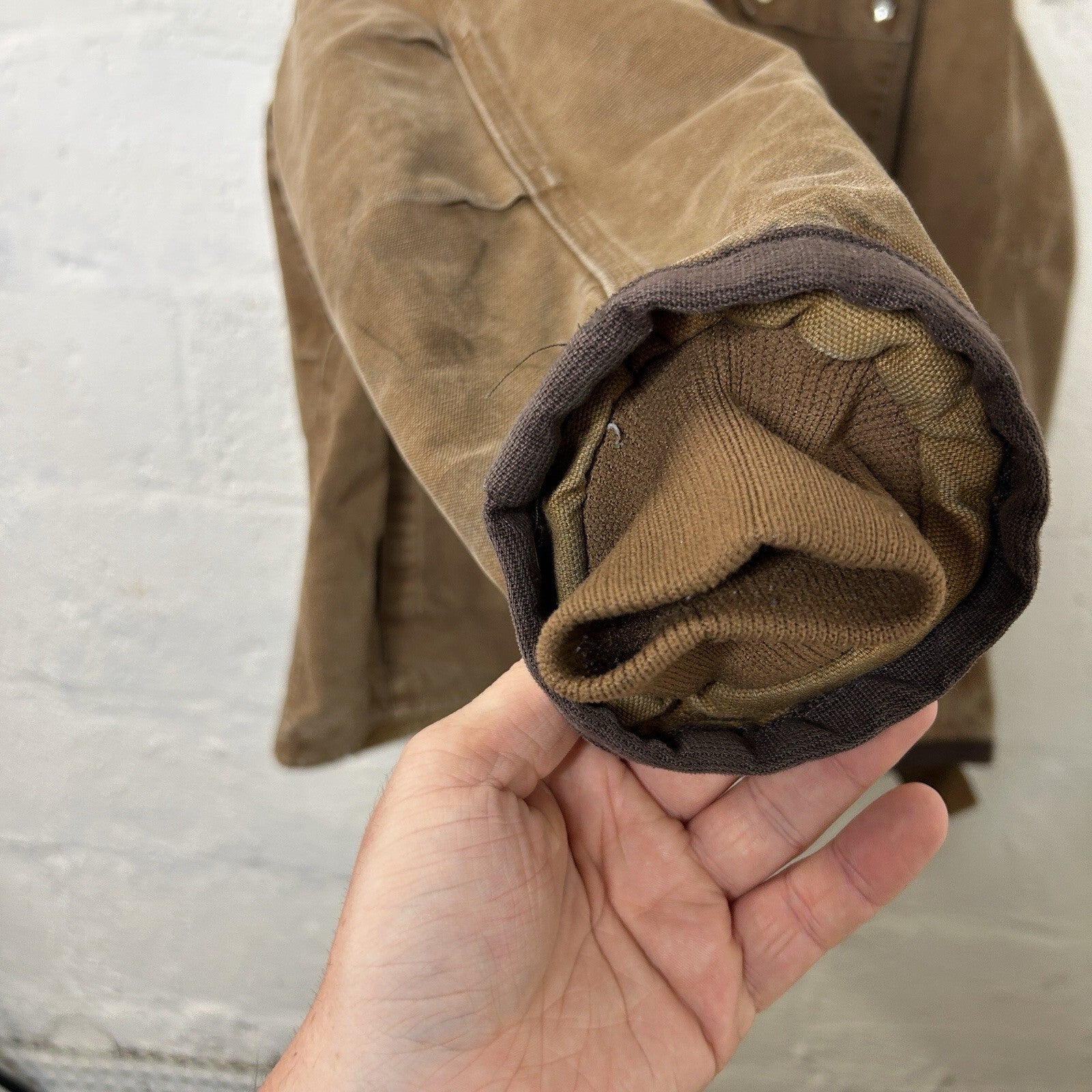 Y2K Carhartt Sherpa-Lined Hooded Multi-Pocket Jacket “Brown” J284 BRN Men’s XL