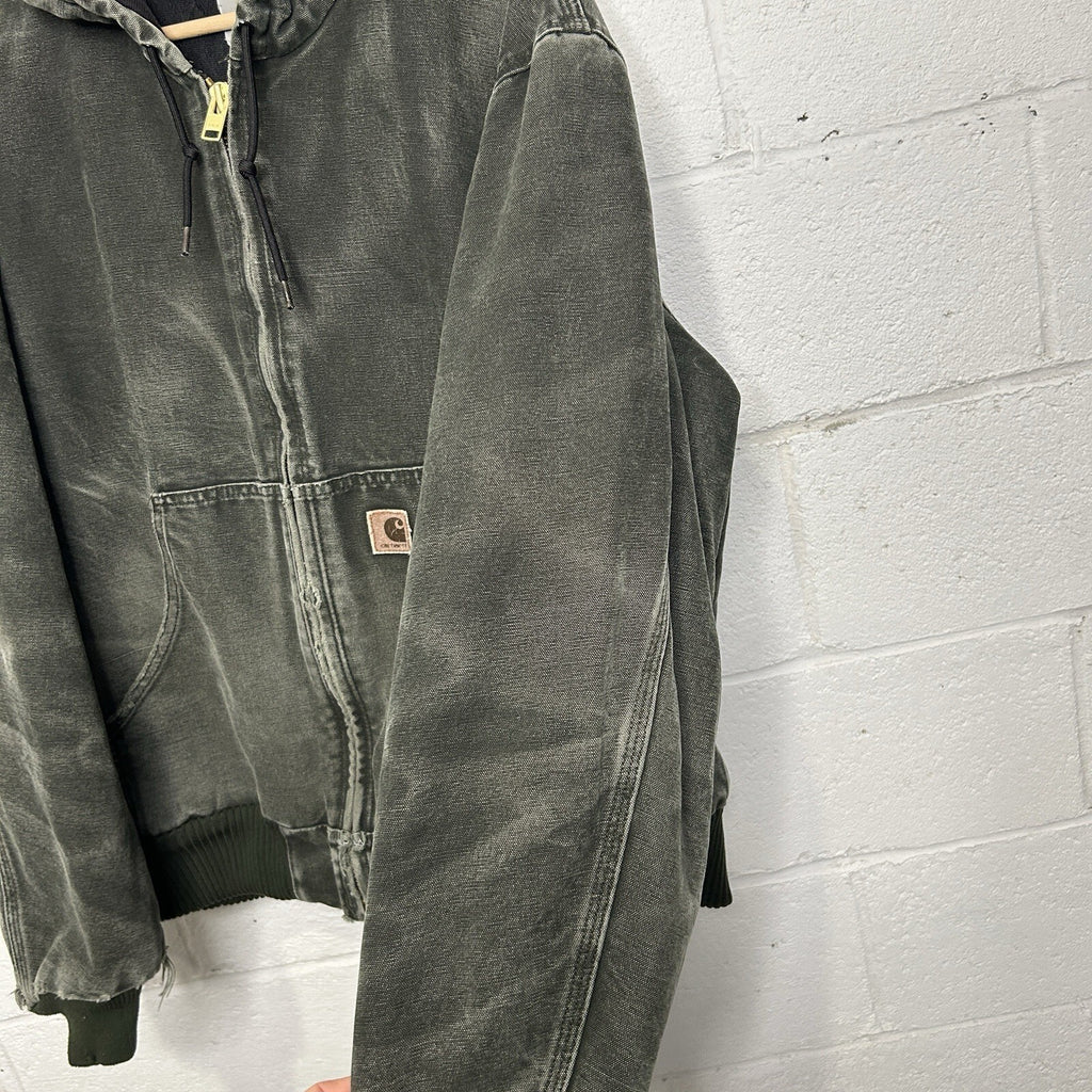 Vintage Carhartt Quilted Hooded Active Jacket “Moss Green” J130 MOS Men’s Large