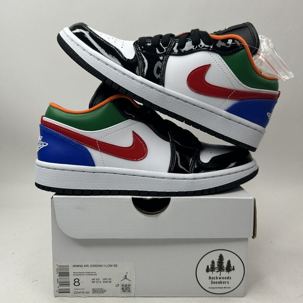 Nike Air Jordan 1 Low SE “Black Toe Multi-Color” CZ4776-101 Women’s 8 New