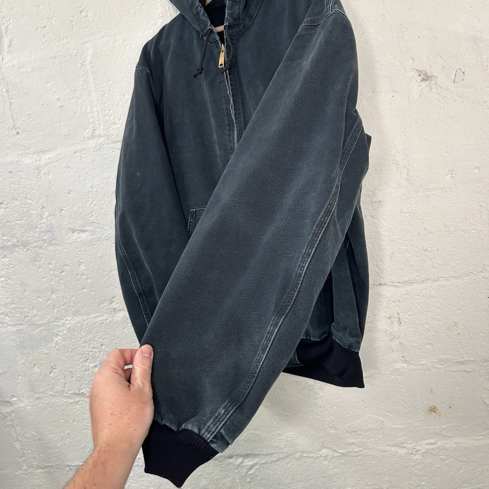 Faded Thrashed Carhartt Thermal Hooded Active Jacket “Black” J131 BLK Men’s LRG