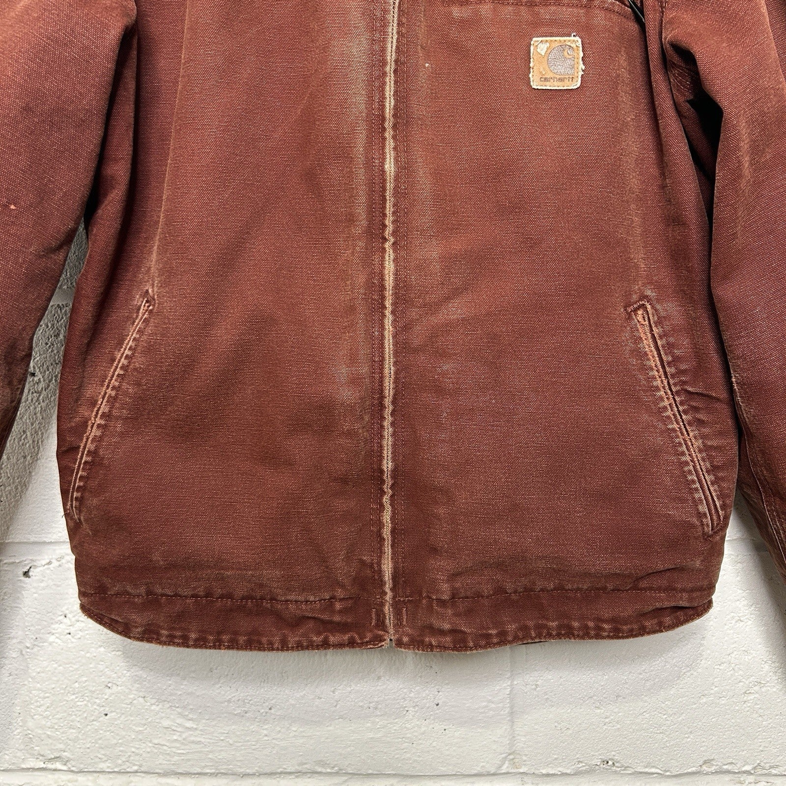 Vintage Carhartt Sherpa-Lined Hooded Detroit  Jacket “Clay” J141 CLY Men’s Small
