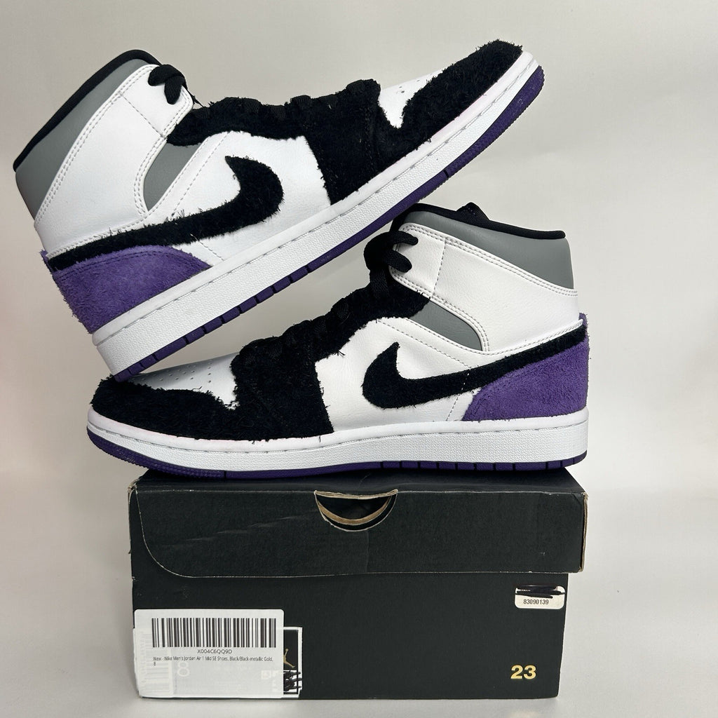 Nike Air Jordan 1 Mid SE "Varsity Purple" White 852542-105 Men's 8 New