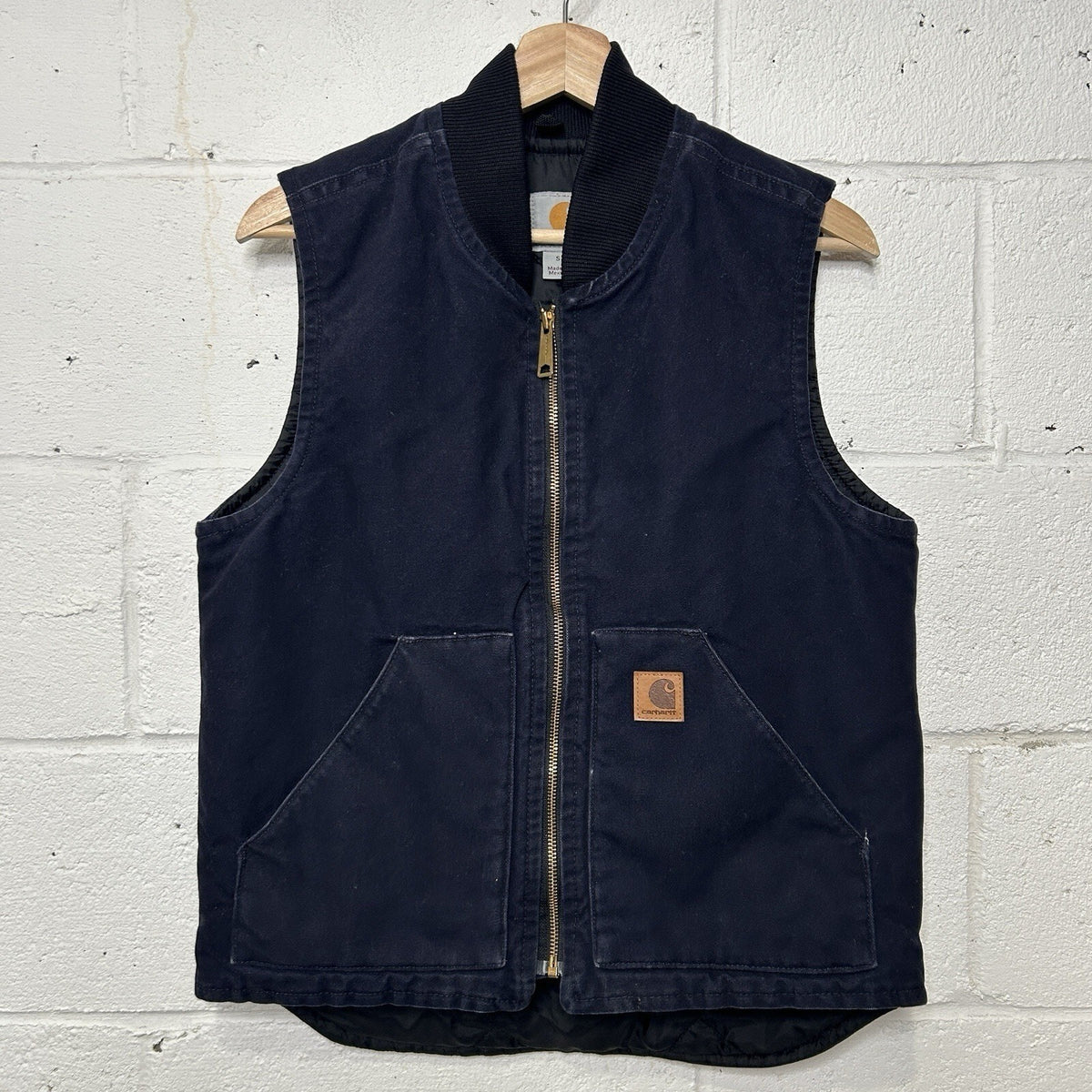 Vintage Carhartt Quilted Canvas Artic Vest “Midnight Blue” V02 MDT Men’s Small
