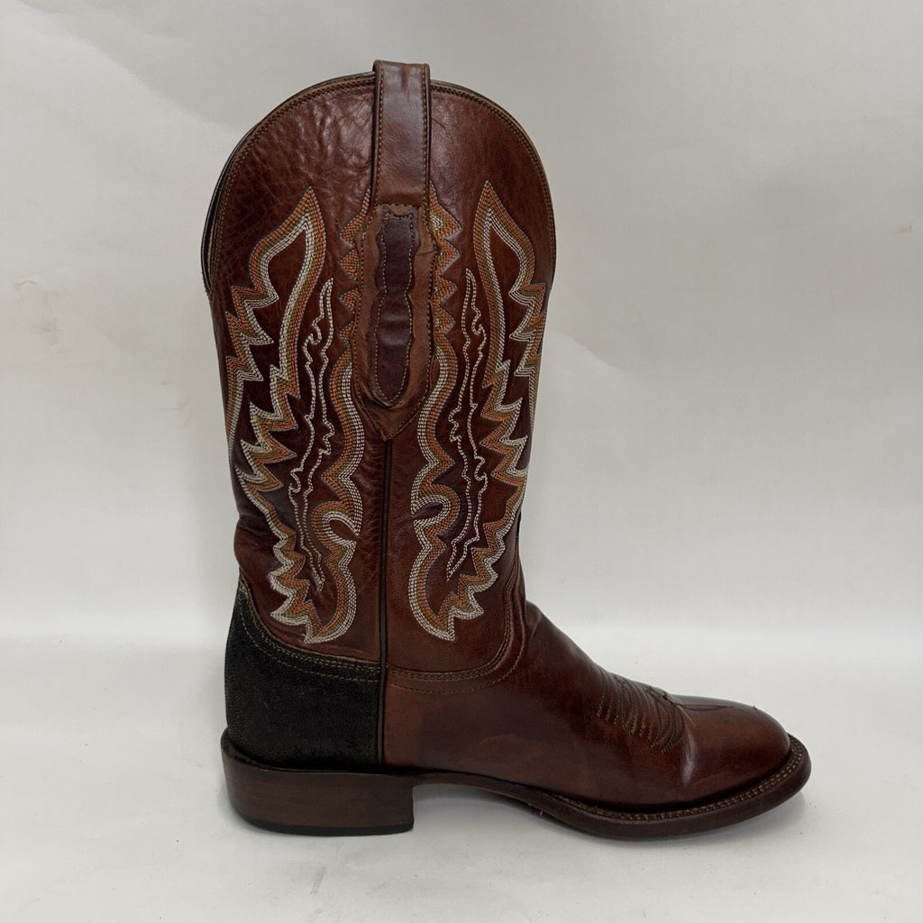 Lucchese Custom Stingray Square Toe Cowboy Boots “Brown” CY7136W8S Men’s 8D