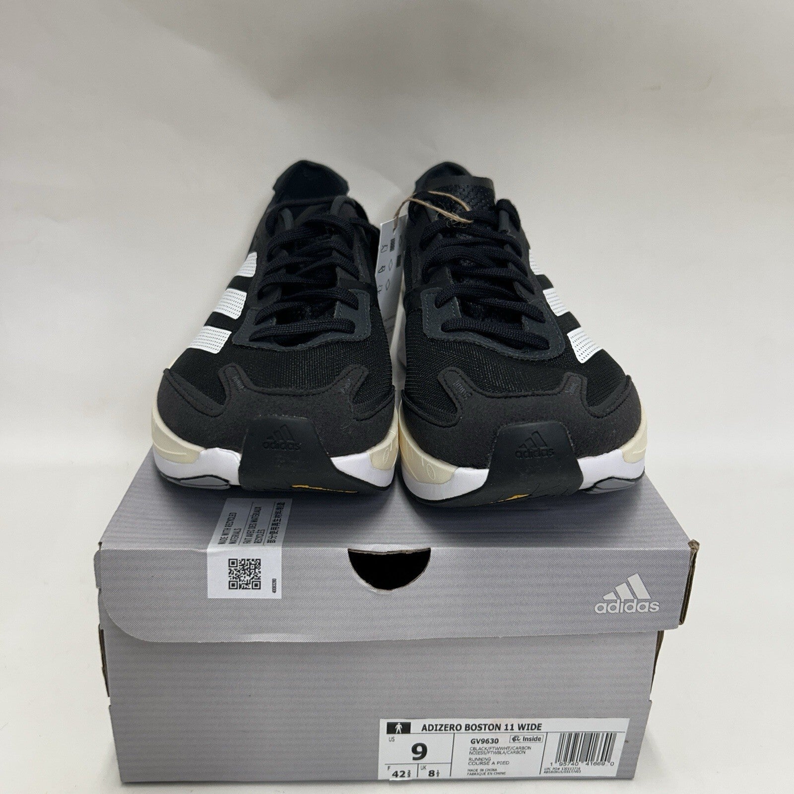Adidas Adizero Boston 11 Wide Running Shoes “Black White” GV9630 Men’s 9 New