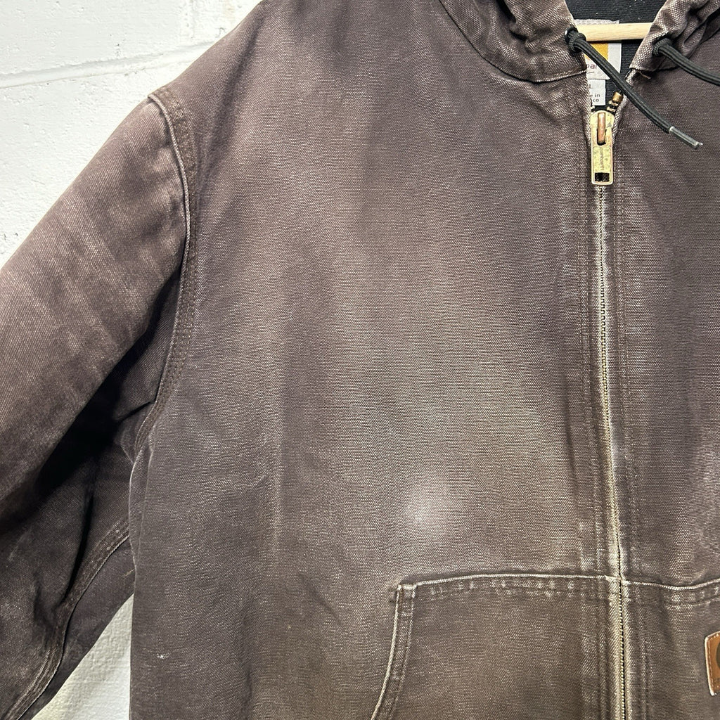 Vintage Carhartt Hooded Active Jacket “Dark Brown” J130 DKB Men’s X-Large Worn