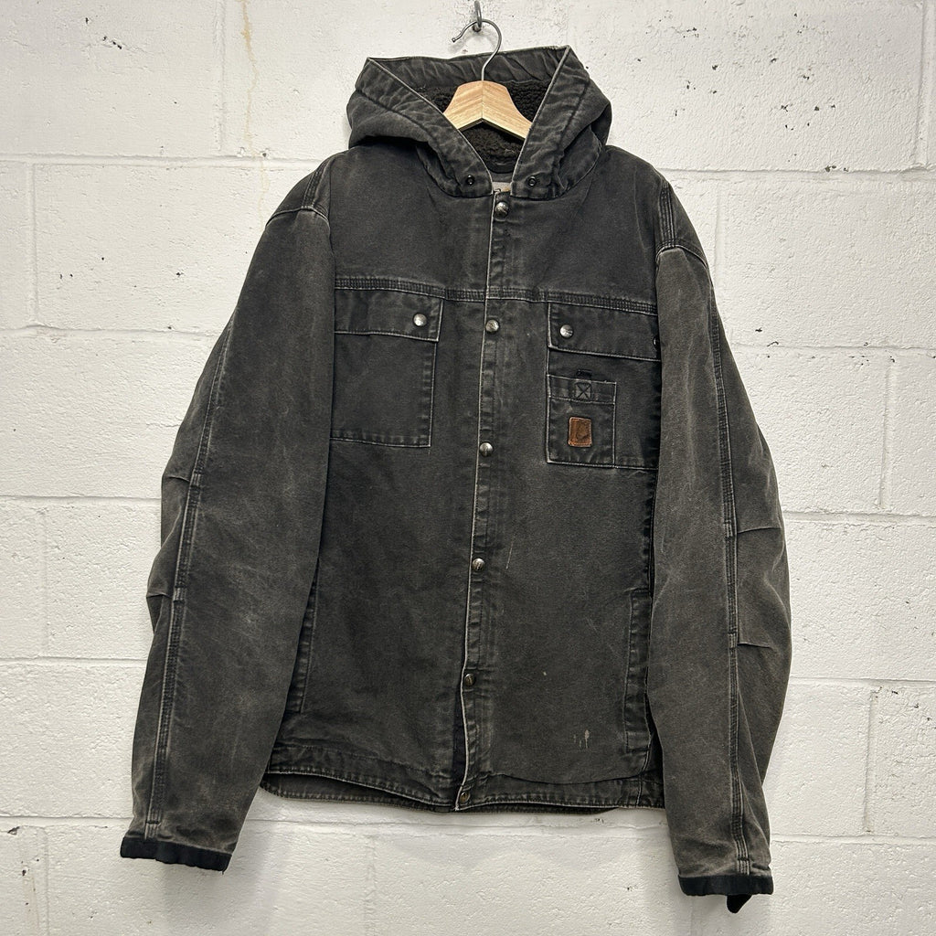 Y2K Carhartt Sandstone Hooded Multi-Pocket Jacket “Black” J284 BLK Men’s Large