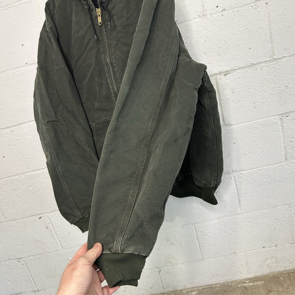Vintage Carhartt Quilted Hooded Active Jacket “Moss” J130 MOS Men’s X-Large