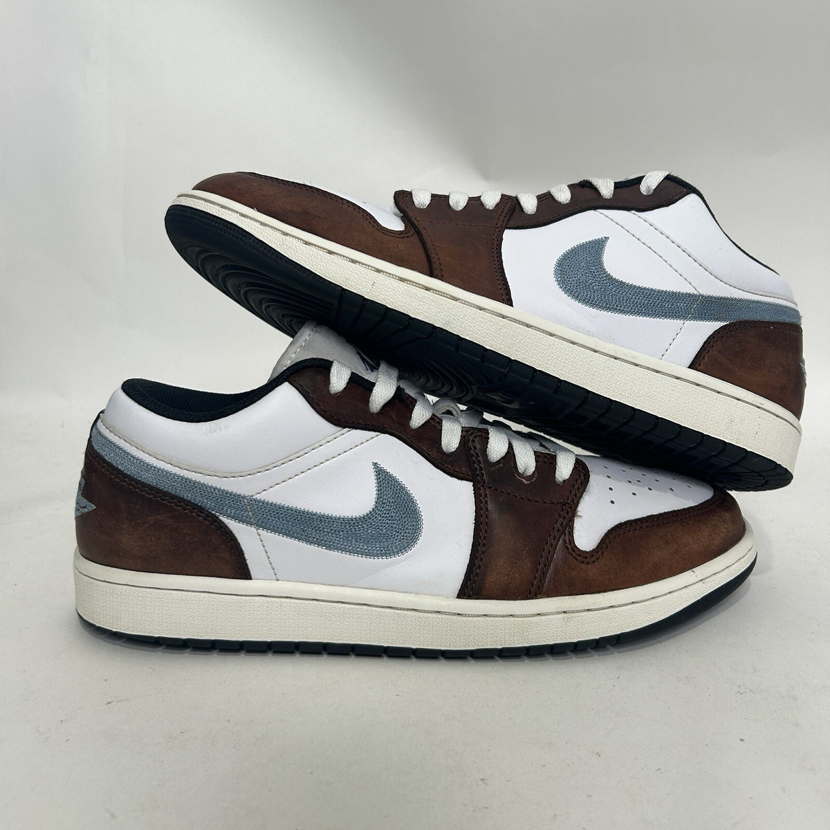 Nike Air Jordan Retro 1 Low SE “White Blue Grey Brown” FQ7832-142 Men's 10