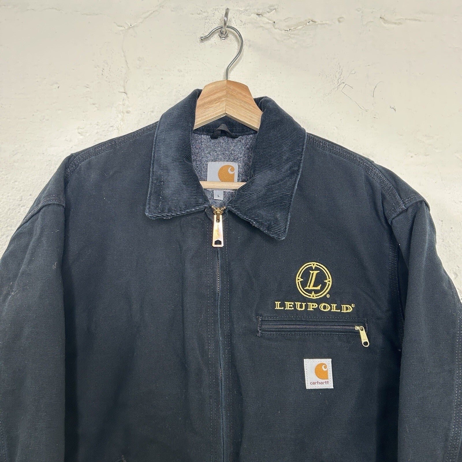 Vintage Carhartt Blanket-Lined Detroit Jacket “Black” Leupold J001 BLK Men’s LRG