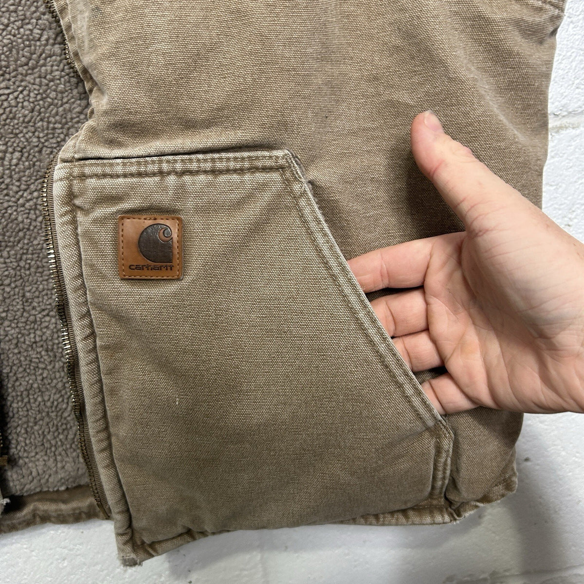 Vintage Carhartt Sherpa-Lined Canvas Vest “Camel” V26 CML