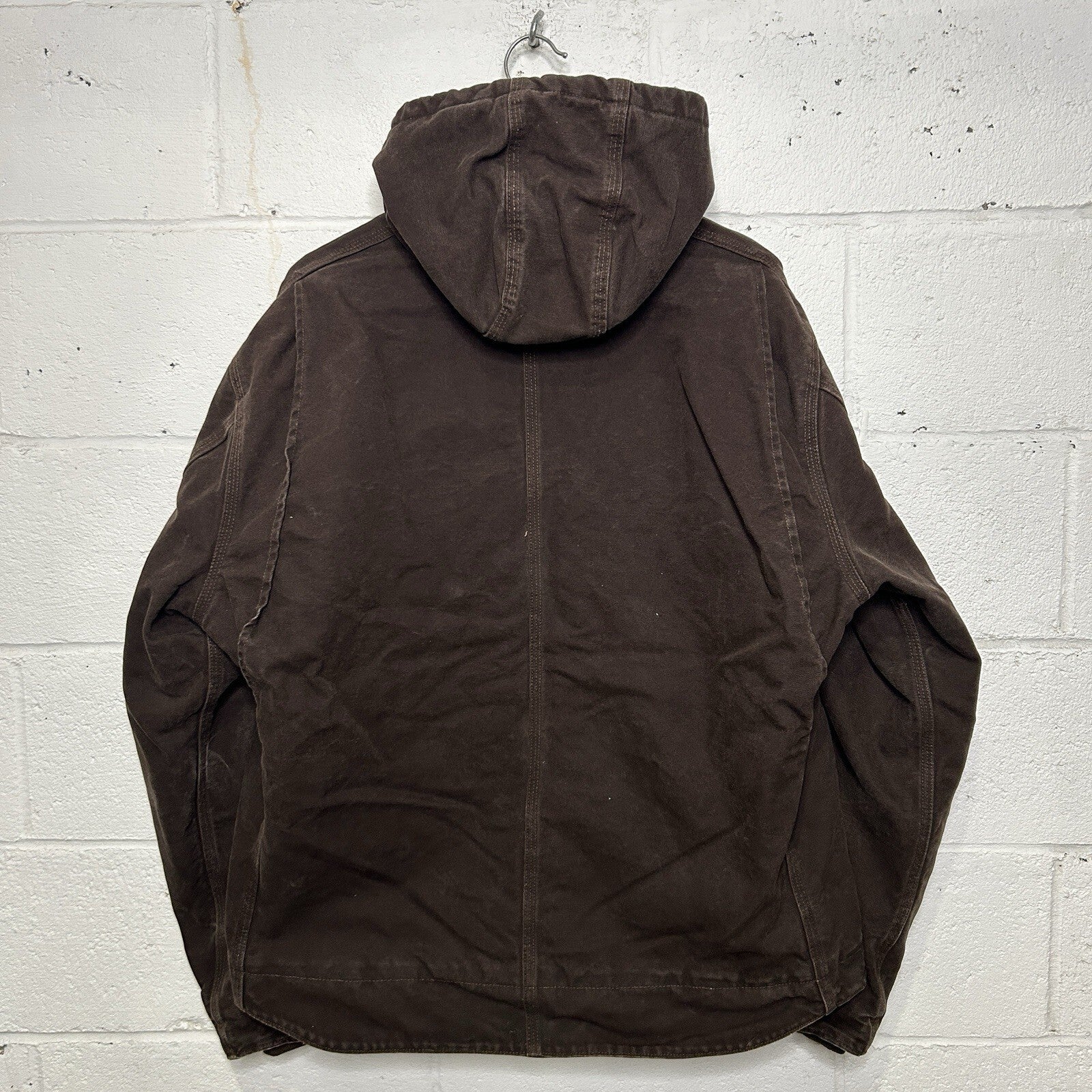 Vintage Carhartt Sherpa-Lined Hooded Detroit Jacket “Dark Brown” J141 DKB