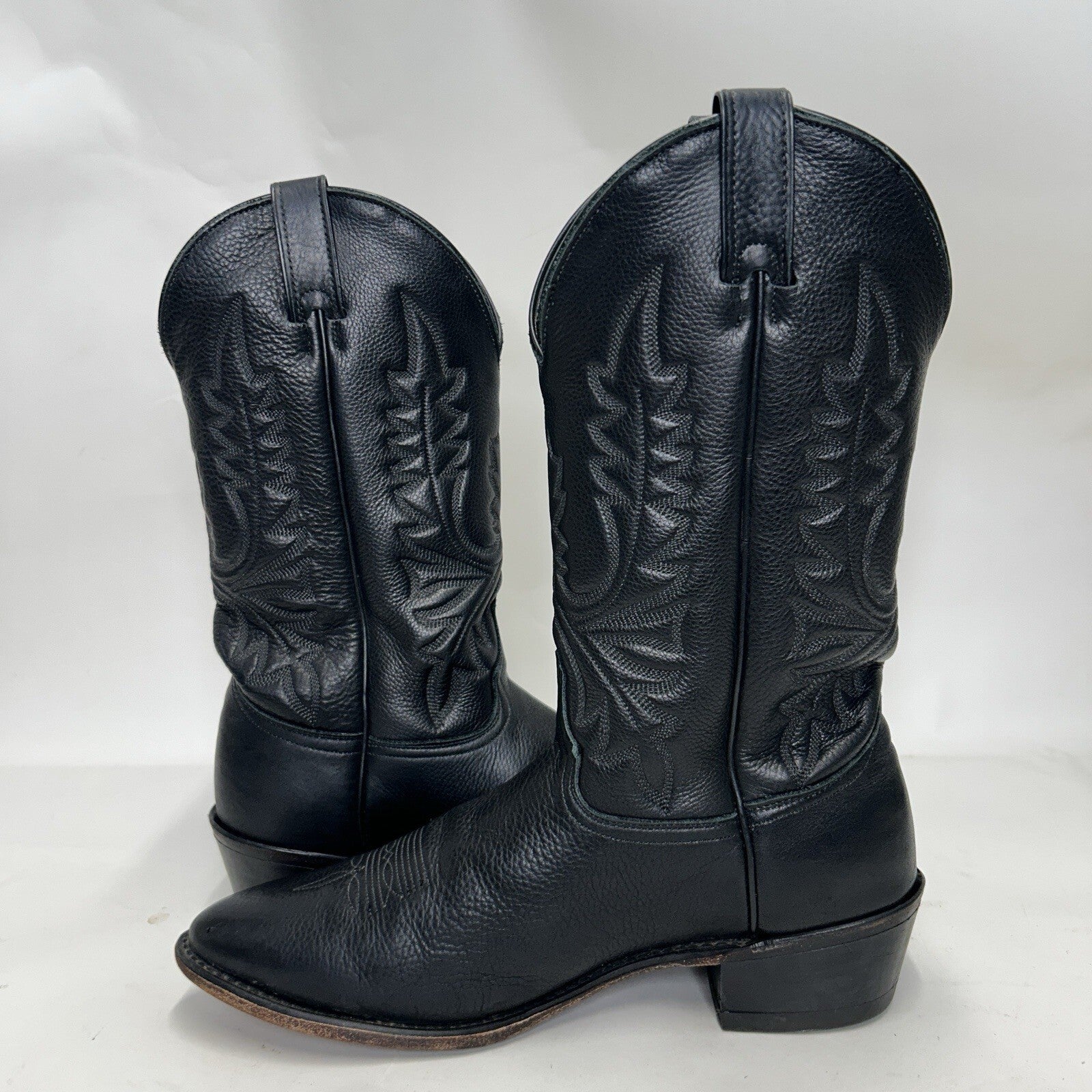 Vintage Abilene Cowhide Western Cowboy Boots “Black” Men’s 11.5D