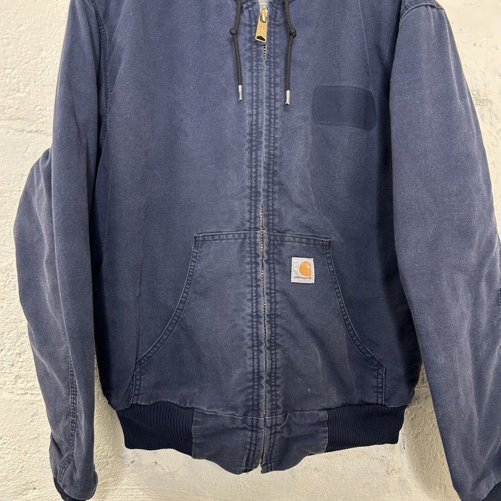 Y2K Carhartt Quilted Hooded Active Jacket “Navy Blue” 376–20 Men’s Medium