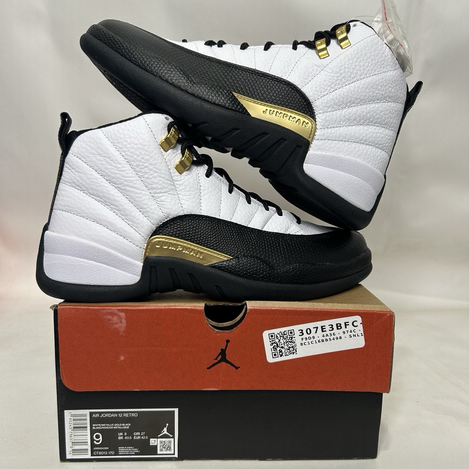 Nike Air Jordan 12 Retro OH “Royalty Taxi/White Black” CT8013-170 Men’s 9 New