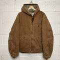 Y2K Carhartt Sherpa-Lined Hooded Detroit Jacket “Brown” J141 BRN Men’s X-Large