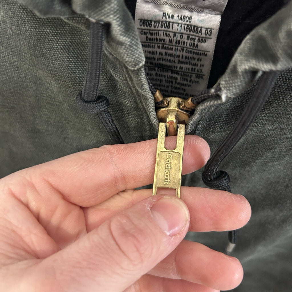 Vintage Carhartt Quilted Hooded Active Jacket “Moss” J130 MOS Men’s X-Large