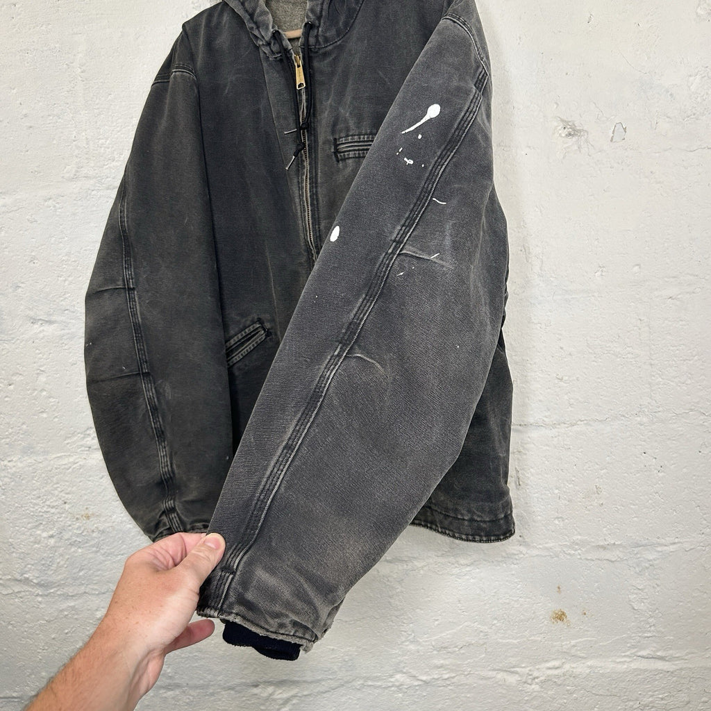 Vintage Carhartt Sherpa-Lined Hooded Detroit Jacket “Black” J141 BLK Men’s XL
