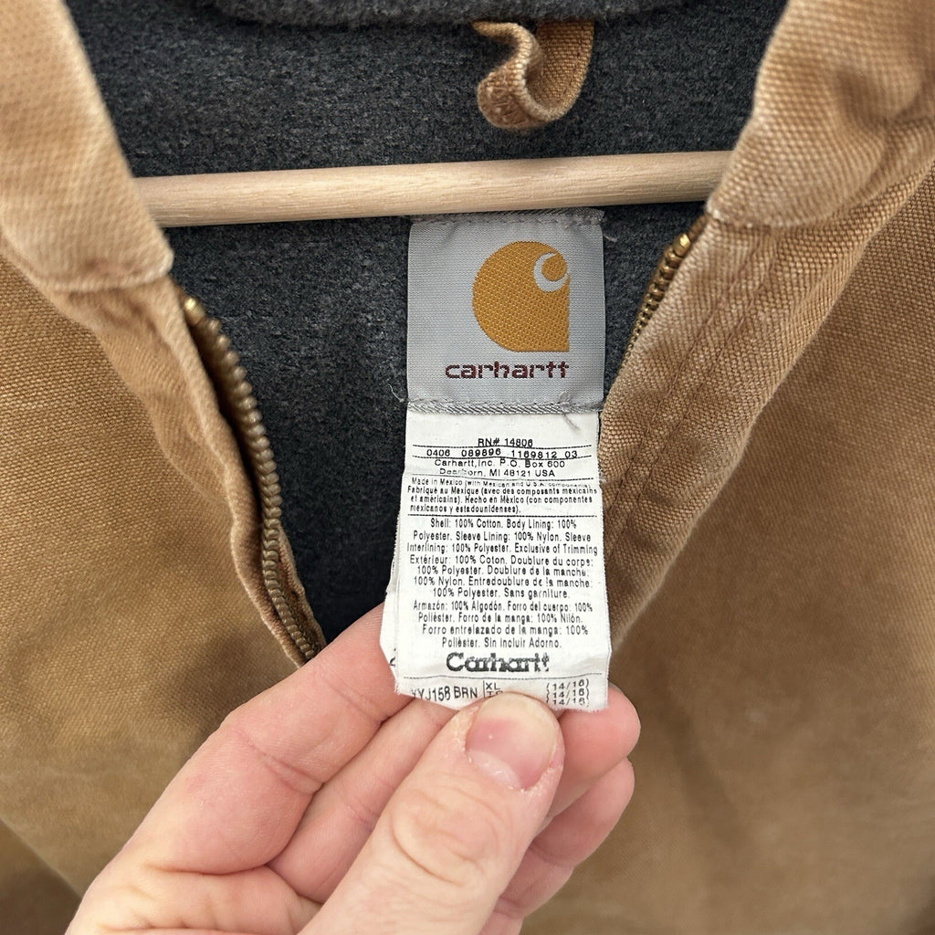 Vintage Carhartt Fleece-Lined Hooded Active Jacket “Brown” YYJ158 BRN Youth XL