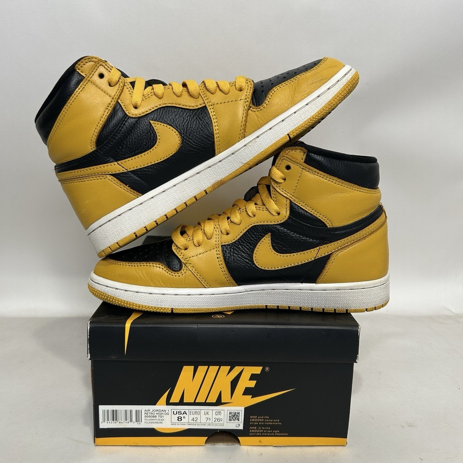 Nike Air Jordan 1 Retro High OG “Pollen” 555088-701 Men’s 8.5 Worn