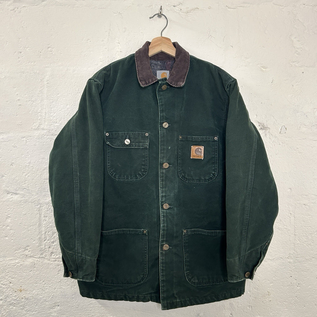 Vintage Carhartt Blanket-Lined Chore Coat “Spruce Green” C02 SPC Men’s Small