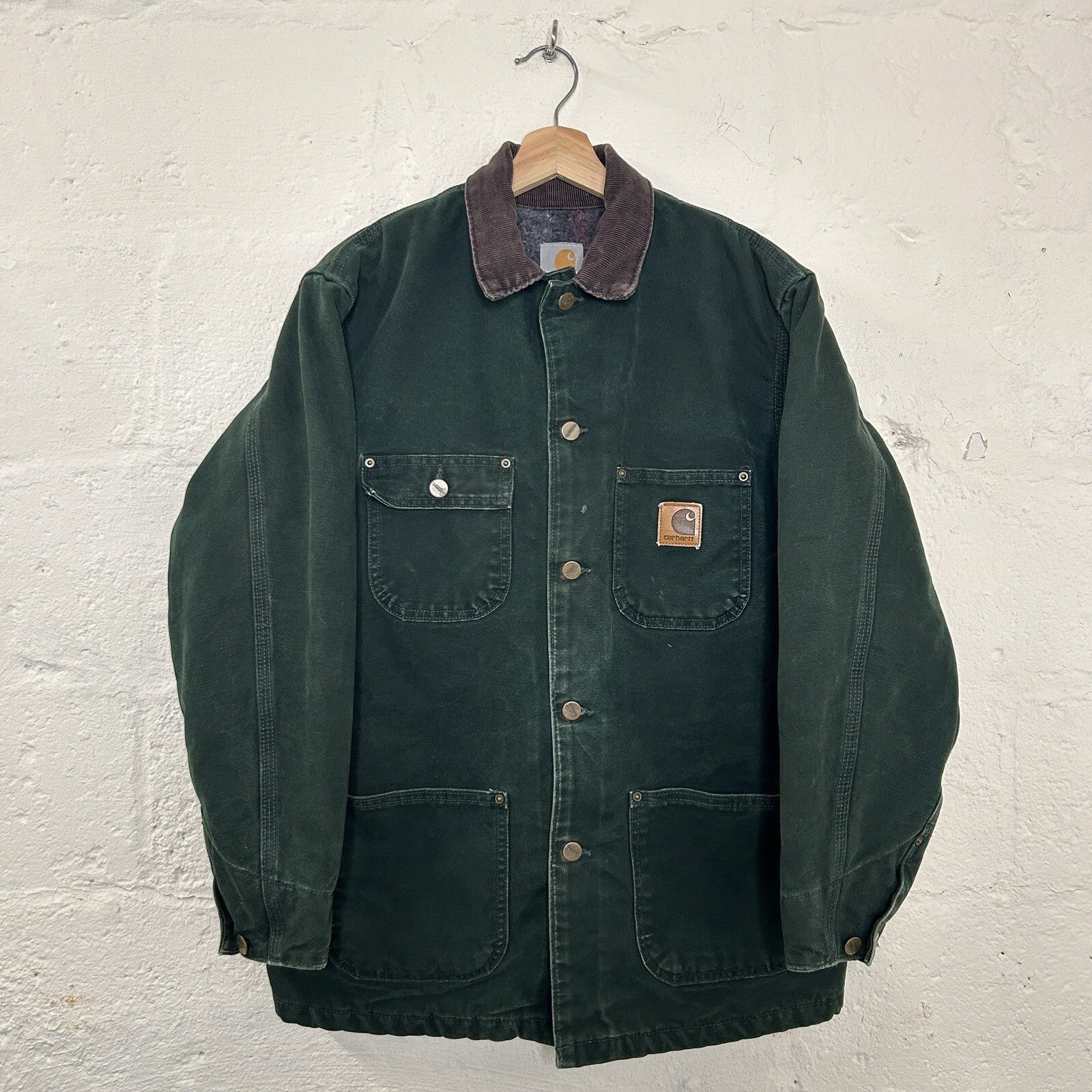 Vintage Carhartt Blanket-Lined Chore Coat “Spruce Green” C02 SPC Men’s Small