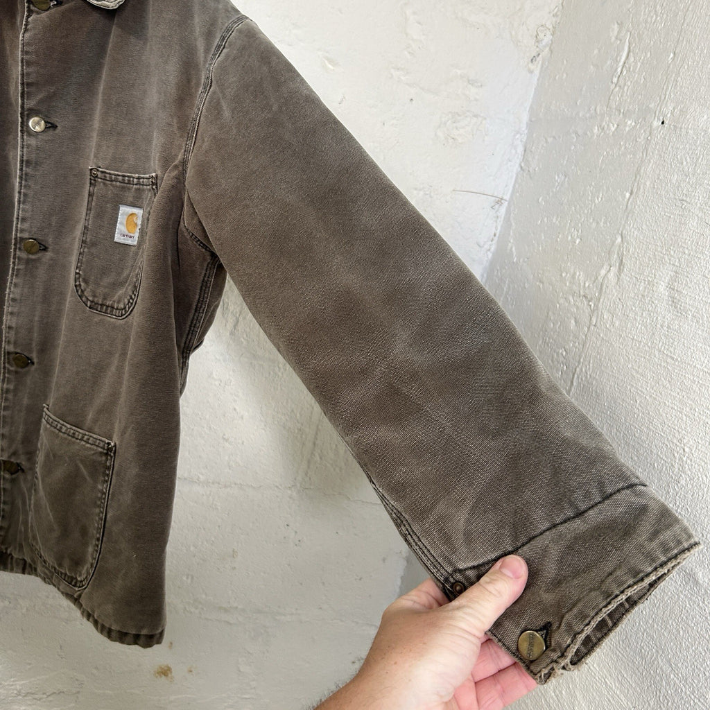 Vintage Faded Carhartt Blanket-Lined Chore Coat “Chestnut” CB182 Men’s Large