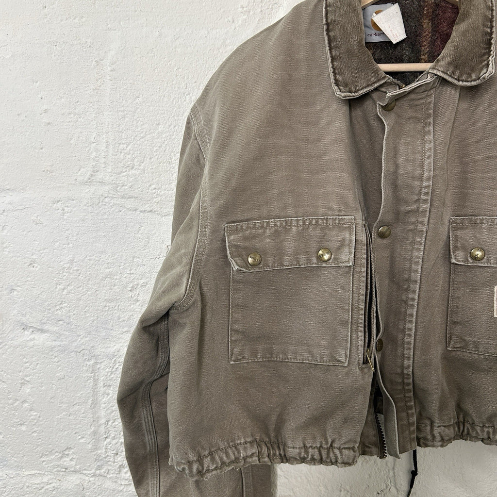 Vintage Carhartt Wool-Lined Cropped Duster Coat “Chestnut” PB2321 Men’s Small
