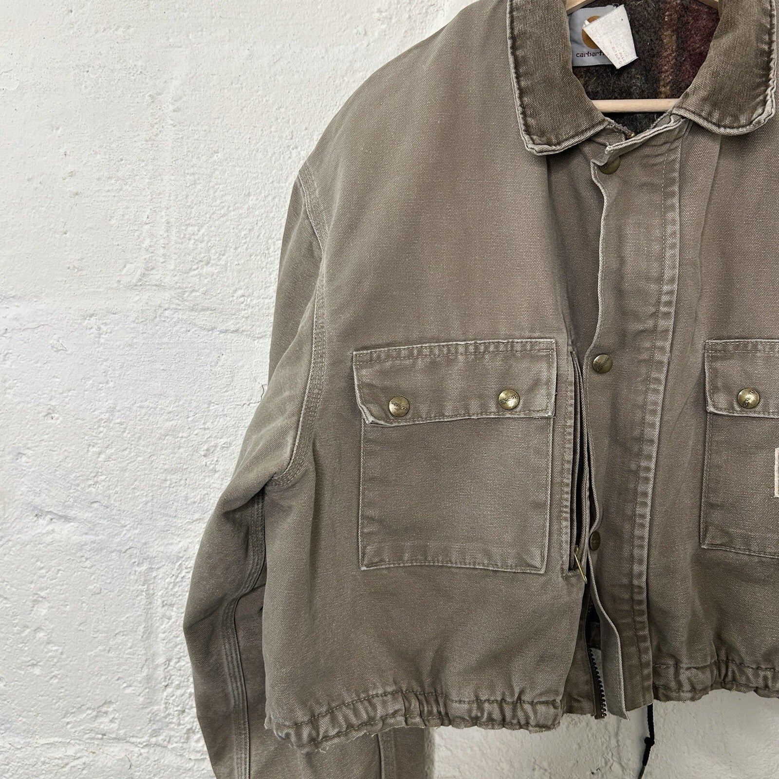 Vintage Carhartt Wool-Lined Cropped Duster Coat “Chestnut” PB2321 Men’s Small