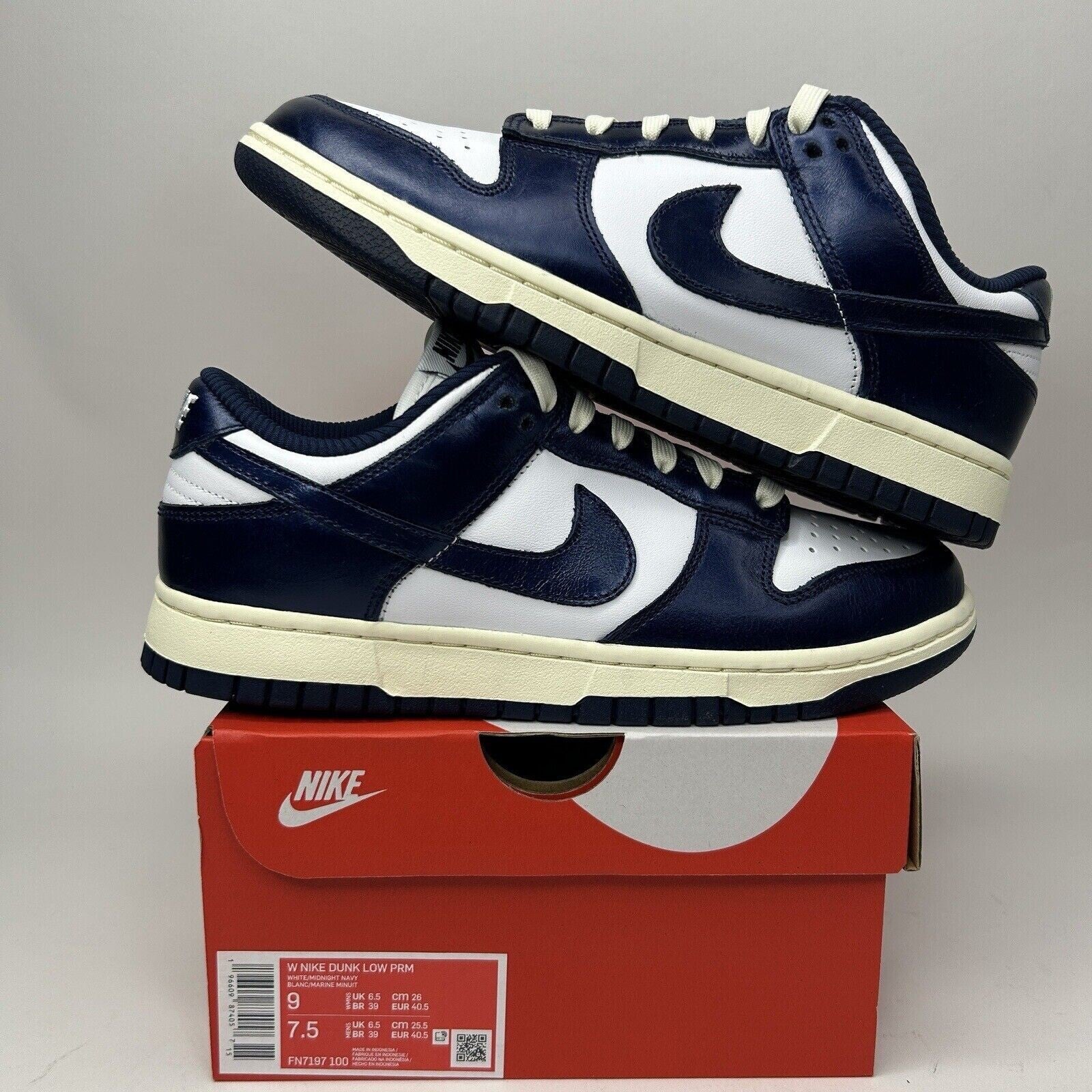 Nike Dunk Low Premium WMNS “Vintage Navy” FN7197-100 Women’s 9 New