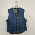 Vintage Carhartt Sherpa-Lined Southwest Aztec Vest “Darkstone” VP198 Men’s Small