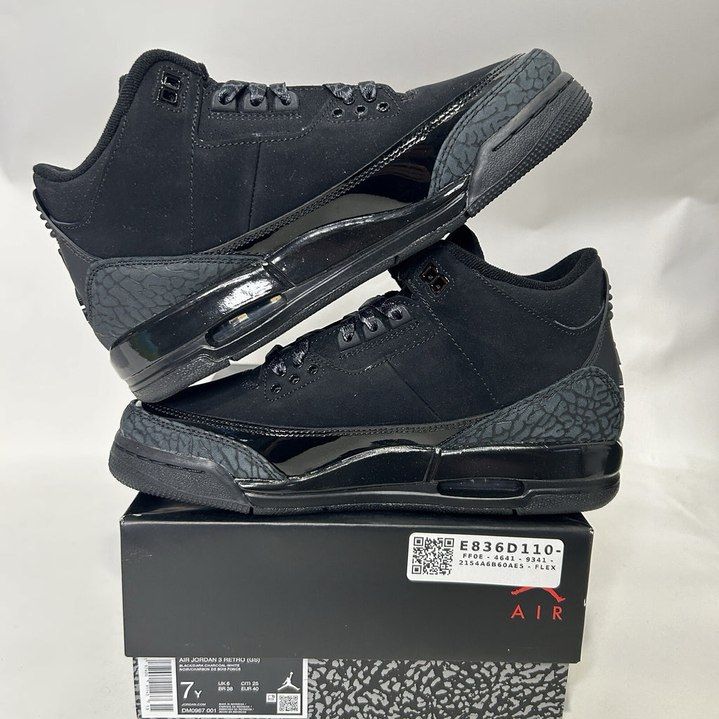 Nike Air Jordan 3 Retro (GS) Shoes "Black Cat" Black DM0967-001 7Y New