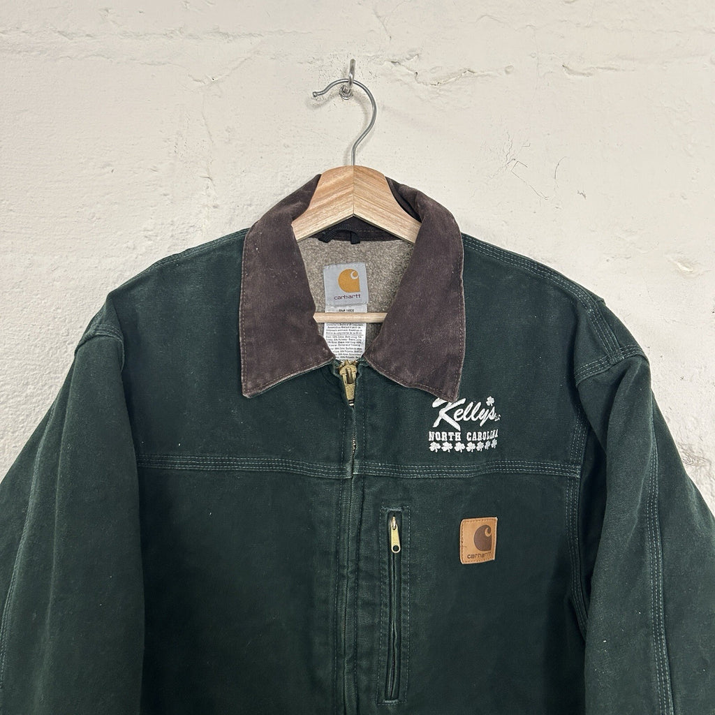Vintage Carhartt Sandstone Sherpa-Lined Ridge Coat “Spruce” C61 SPC Men’s Large