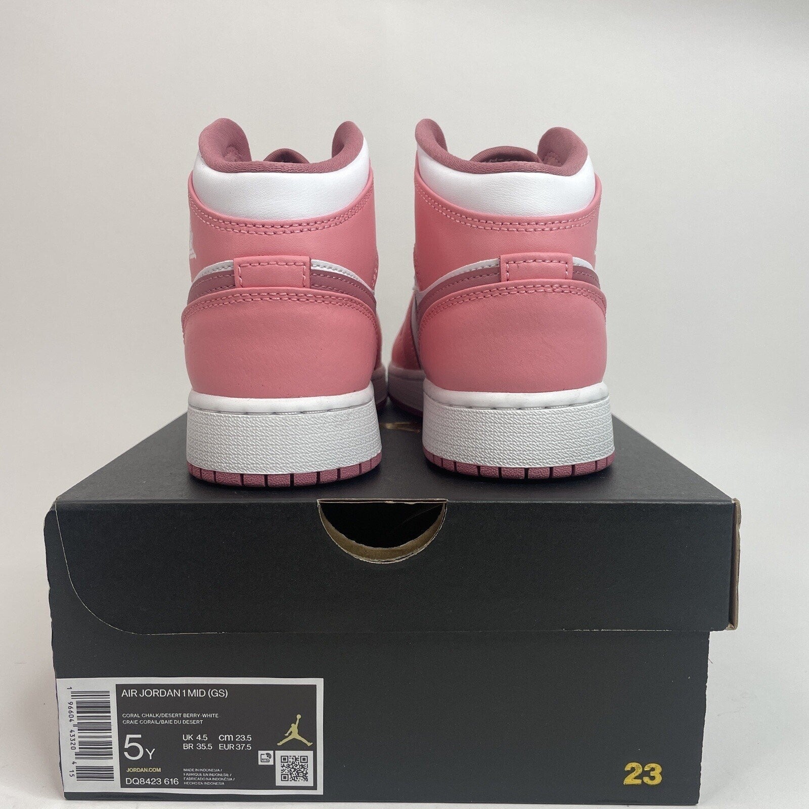 Nike Air Jordan 1 Mid GS “Coral Chalk/Valentine’s” DQ8423-616 5Y/Women’s 6.5 New