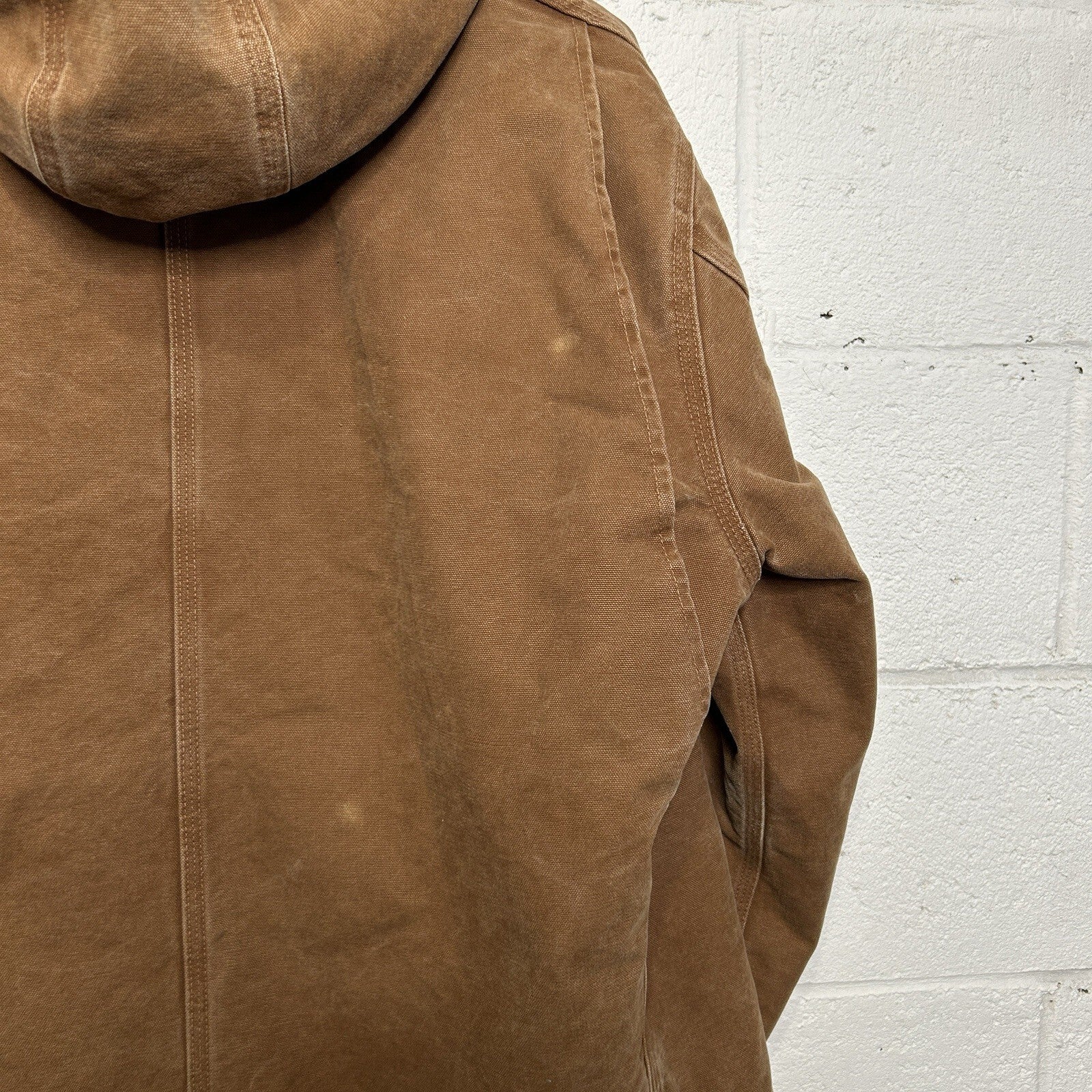 Y2K Carhartt Sherpa-Lined Hooded Detroit Jacket “Brown” J141 BRN Men’s X-Large