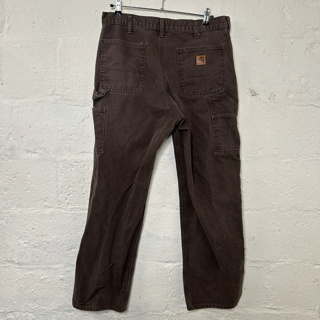 Vintage Carhartt Carpenter Dungaree Fit Work Pants “Dark Brown” B11 DKB 35x32