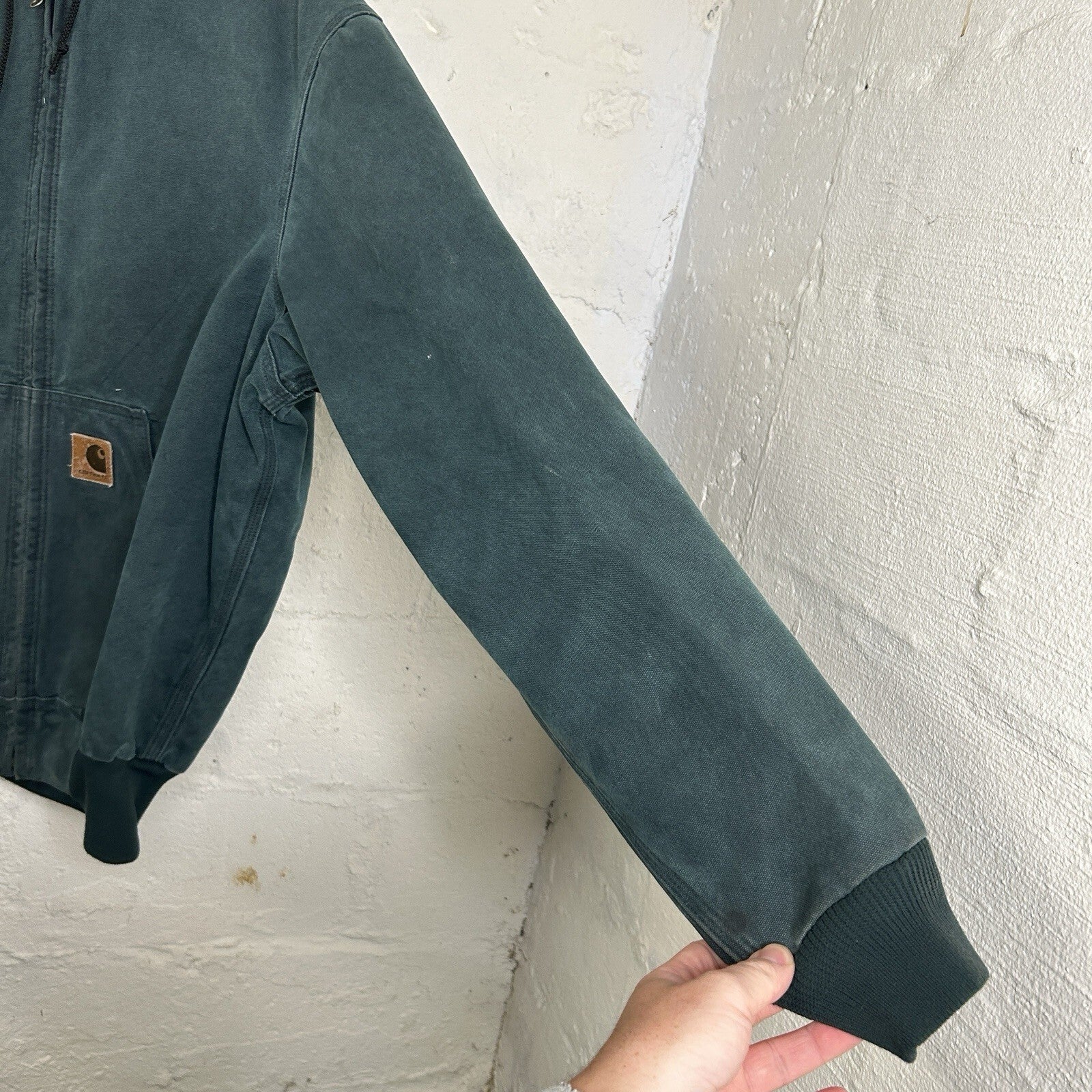 Vintage Carhartt Quilted Hooded Active Jacket “Hunter Green” J06 HTG Men’s XL