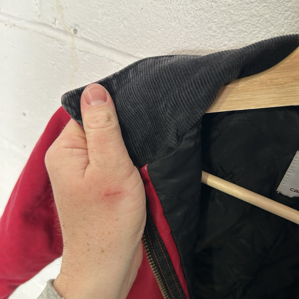 Vintage Carhartt Firm Duck Quilt-Lined Detroit Jacket “Red” JQ600 Youth Medium
