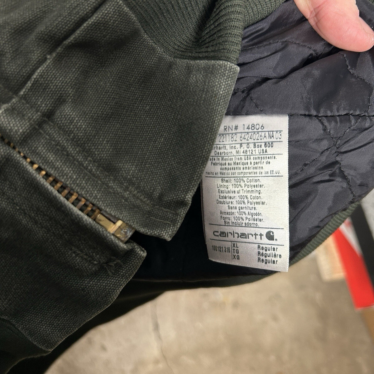 Carhartt Hooded Quilted Canvas Vest “Moss Green” 100121
