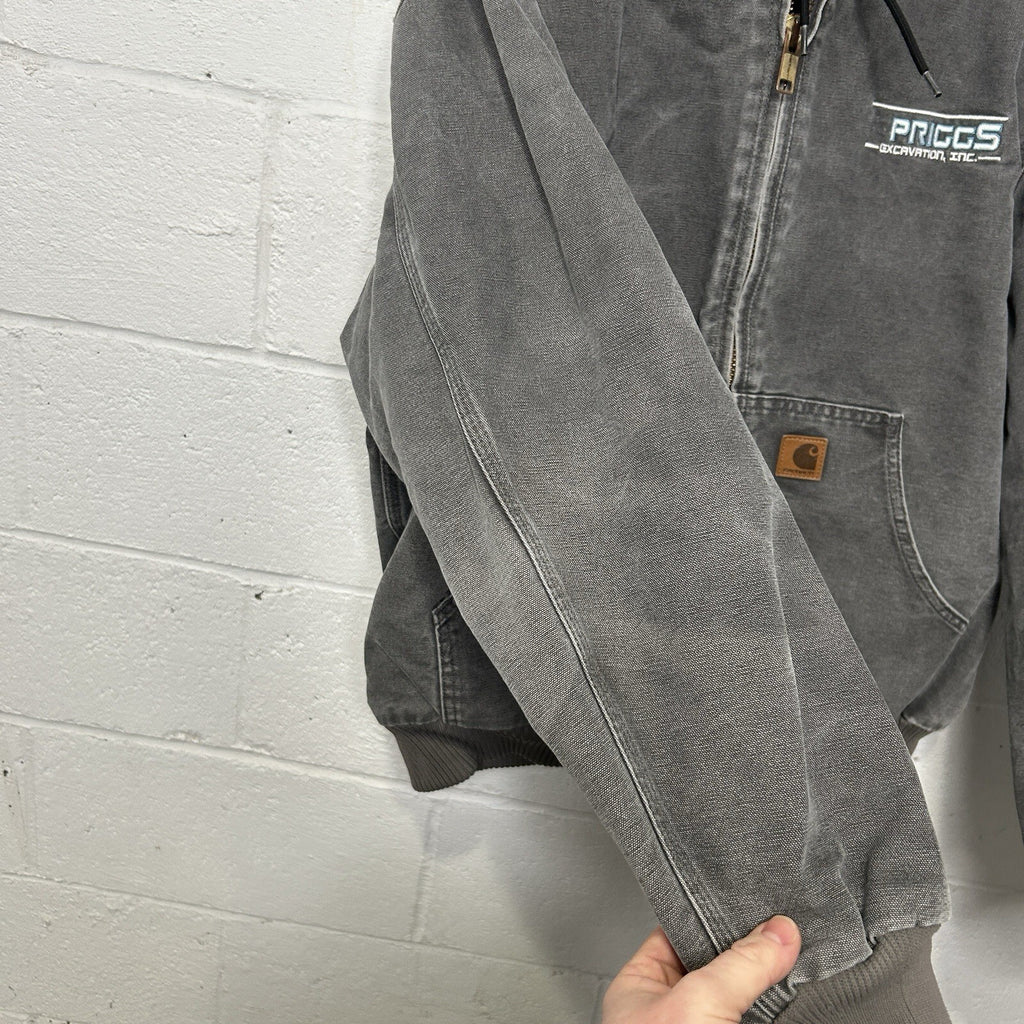 Vintage Carhartt Quilted Hooded Active Jacket “Gravel Grey” J130 GVL Men’s Large