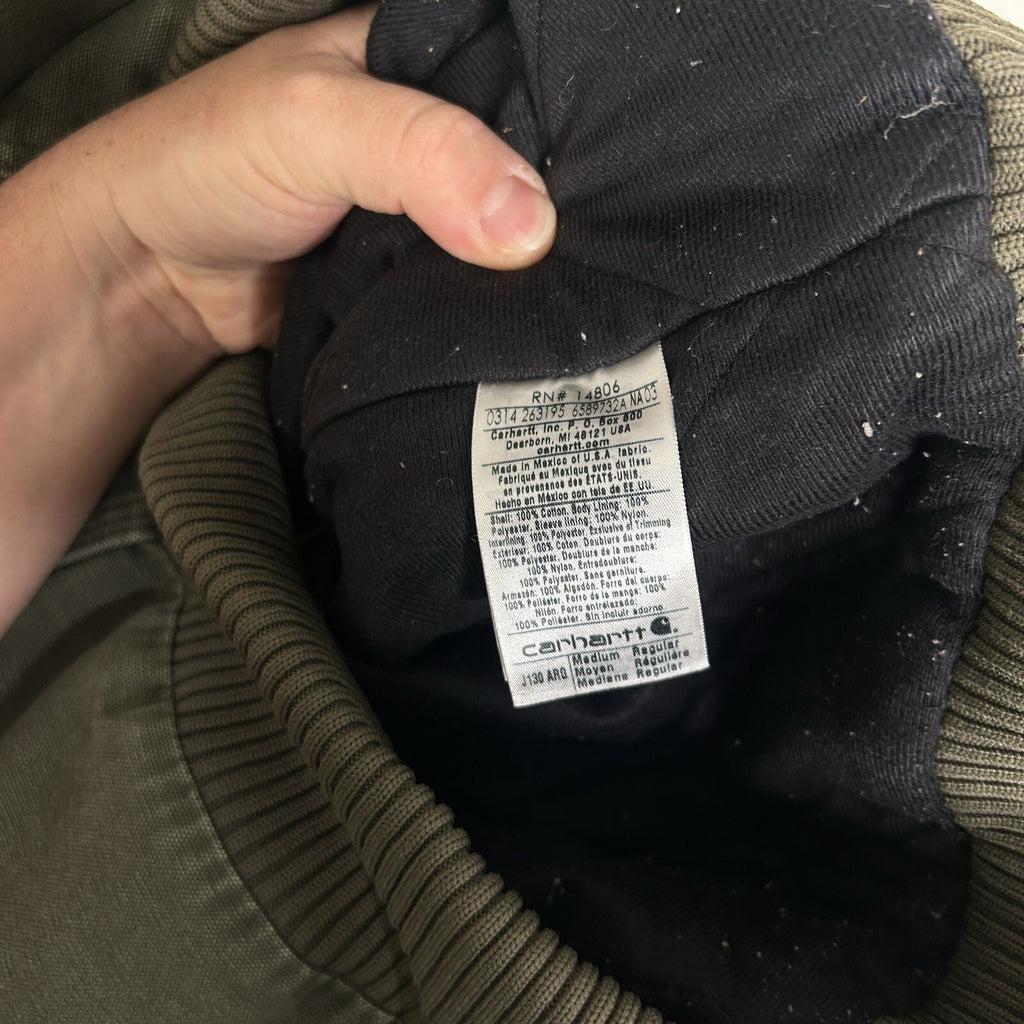 Vintage Carhartt Quilted Active Jacket “Army Green” J130 ARG Men’s Medium