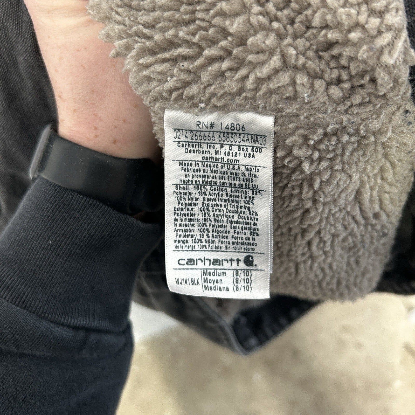 Y2K Carhartt Sherpa-Lined Hooded Detroit Jacket “Black” WJ141 BLK Women’s Medium